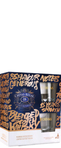 Chivas Regal 18 Year Old Blended Scotch Whisky 700ml & Two Glass Gift Pack