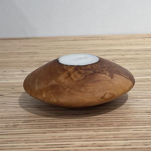 Olivewoodmangowood: Olive Wood Tea Light Candle Holder