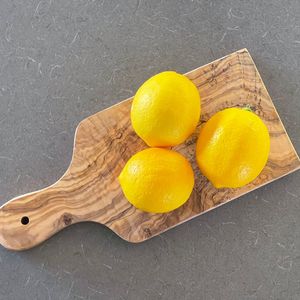 Olivewoodmangowood: Small Olive Wood Board with Handle