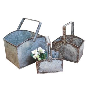 Home And Living: Set of 3 Rustic Zinc Buckets