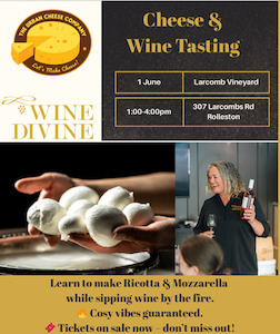All Upcoming Events: Cheese Making & Wine Tasting Experience