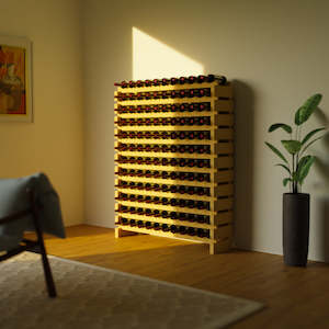 132 Bottle Modular Wine Rack Kit (11 Bottles Wide X 12 Bottles High)