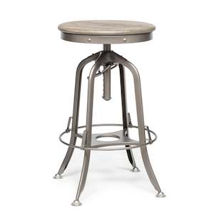 Products: Grey Bar Stool with Oak Top