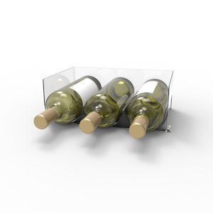 Wine Stash 3 Bottle Fridge Stackable Wine or Drink Bottle Holder