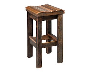 Barware: Wooden Bar Stool - Curved Top