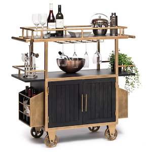 Wine Cabinet: Industrial French Bar Cart