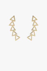 Antler: ANTLER Gold Multi Tri Earring