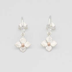 Flower Garden: Hydrangea Hoop Earrings/ 9ct Rose Gold and Silver