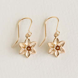 Flower Garden: Daffodil Earrings/ 14 Gold Plated