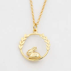 Garden Creatures: Rabbit Necklace/ 14ct Gold Plated