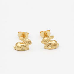 Garden Creatures: Rabbit Stud Earrings/ 14ct Gold Plated