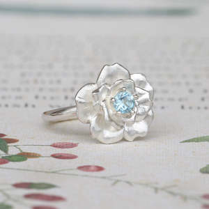 Rings: Rose In Bloom Ring/ Aquamarine
