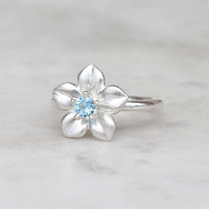 Big Forget Me Not Ring/ Aquamarine
