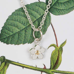 Necklaces: Birthstone Flower Necklace - November / Citrine