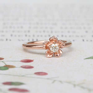 Forget Me Not Ring/ Rose Gold, Champagne Diamond