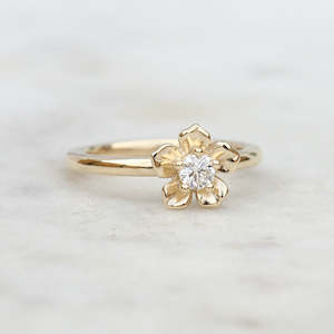New Pieces: Forget Me Not Ring/ Yellow Gold, Diamond