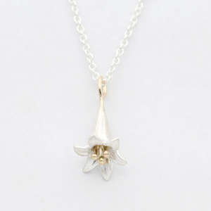 Lily Necklace/ 9ct Yellow Gold and Silver