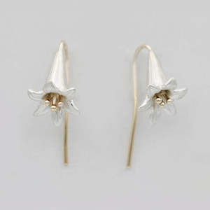 Lily Earrings/ 9ct Yellow Gold and Silver