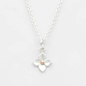 Gratitude Appreciation: Hydrangea Necklace/ 9ct Rose Gold and Silver