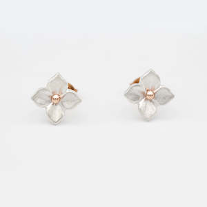 Gratitude Appreciation: Hydrangea Earrings/ 9ct Rose Gold and Silver