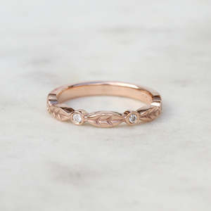 Leaf Ring/ Diamond, Rose Gold