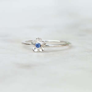 Mini Forget Me Not Ring/ Ceylon Sapphire