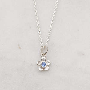 Mini Forget Me Not Necklace/ Ceylon Sapphire