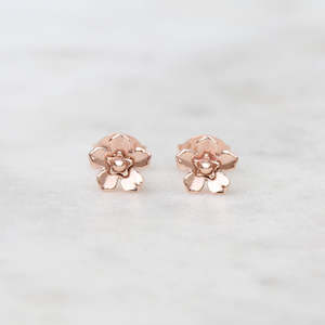 Earrings: Mini Forget Me Not Earrings/ 9ct Rose Gold