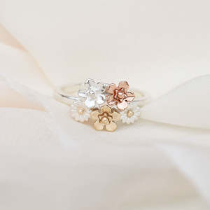 Mini Flower Bouquet Ring/ 9ct Gold and Silver