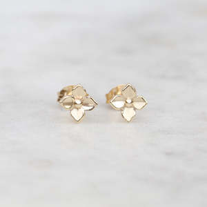 Mini Hydrangea Earrings/ 9ct Yellow Gold