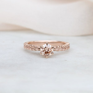 Silver Fern Dew Ring/ Rose Gold, Lab-grown or Natural Diamond