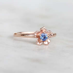 Forget Me Not Ring/ Rose Gold, Ceylon Sapphire