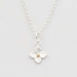 Hydrangea Necklace/ 9ct Yellow Gold and Silver