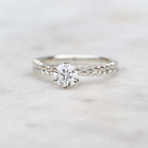 Silver Fern Dew Ring/ White Gold