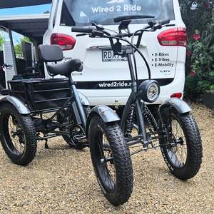 Electric Trike: E-Quad with Pedals Silver Grey