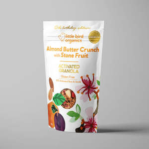 Dairy Free: Little Bird Activated Granola - Almond Butter Crunch w/ Stone Fruit 350g
