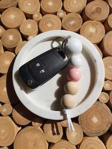 Wooden Bead Keychain
