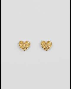 Heart Flower Studs