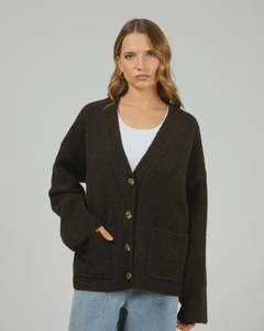 Coats Jackets: Willow Knit Cardigan Chocolate