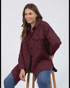 Katie Quilted Shacket Plum