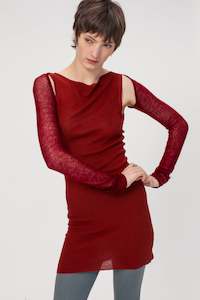 with: onure-silk-mini-dress-brick: ZZ Cashmere Sleeves