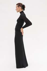 Chi Cashmere Cotton Skirt - Black