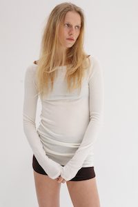 Cashmere: Limi Silk Cashmere Top - Blanc
