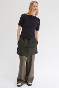Rolla Silk Cotton Tee - Aubergine