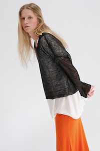 Ravel Linen Top - Black