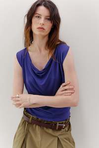 All: Peace Lily Silk Cotton Top - Royal Purple