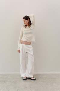 All: Ming Linen Pants - White