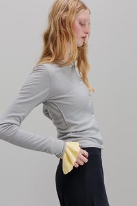 All: Chimes Merino Cardigan  - Pearl Grey