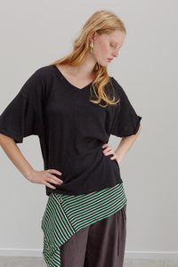All: Kind Hemp Embroidery Top - Black