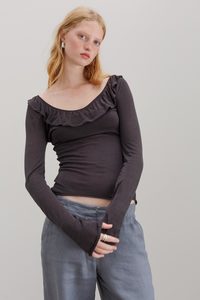 All: Flower Silk Top - Riverstone